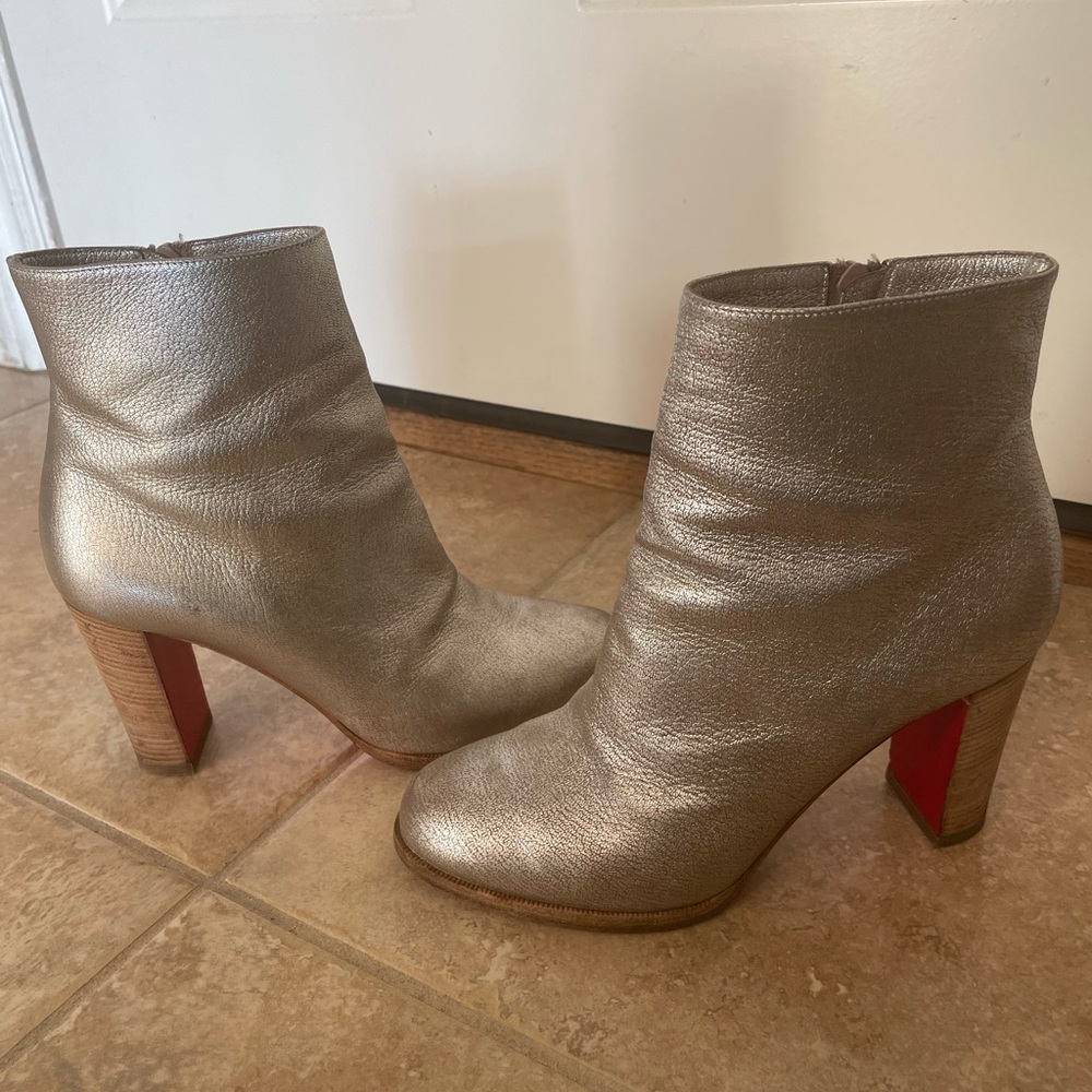 Christian Louboutin booties in silver